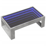 ZNTS Coffee Table with Infinity LED Concrete Grey 90x53x30 cm 847640