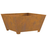 Fire Pit Brown 80 x 80 x 40 cm Weathering Steel 858969