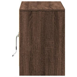 TV Cabinet with LED Brown Oak 100x34x50 cm Engineered Wood 852193