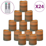 Flameless LED Candles 24 pcs with Remote Control Warm White 335779