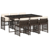 Garden Dining Set Brown and cream 3210909