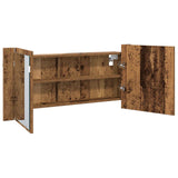 LED Mirror Cabinet Old Wood 100 x 12 x 45 cm Engineered Wood 875042