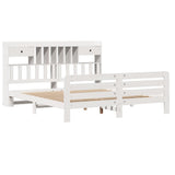 Bookcase Bed without Mattress White 180x200 cm Super King Solid Wood Pine 3309972
