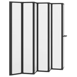 Shower Screen Folding Black 168 x 140 cm Aluminium 42009756