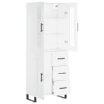 Highboard White 69.5x34x180 cm Engineered Wood 3198681