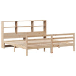 Bookcase Bed without Mattress 180x200 cm Super King Solid Wood Pine 3321905