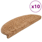 Stair Mats 10 pcs 65x21x4 cm Beige Half Round Large 149803