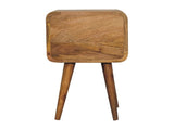 Solid Wood Mini Oak-ish Curved Bedside, 2 Drawers B2743P402931