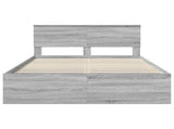 Bed Frame Grey Sonoma 150 x 200 cm Engineered Wood 3408660