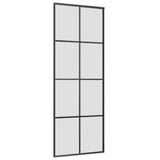 Sliding Door with Hardware Set Black 76x205 cm ESG Glass 3375909