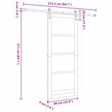 Sliding Door Manual Natural and black 86 x 211 cm 3333316
