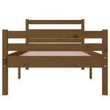 Bed Frame without Mattress Honey Brown Solid Wood 75x190 cm Small Single 814782