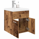 Sink Cabinet with Built-in Basin and Faucet Old Wood 3328905