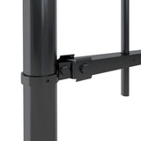 ZNTS Garden Fence with Hoop Top Steel 17x1.2 m Black 277674