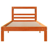 Bed Frame without Mattress Wax Brown 100x200 cm Solid Wood Pine 3306063