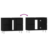 Bathroom Cabinet Black 80x33x60 cm Engineered Wood 831653