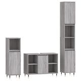 3 Piece Bathroom Furniture Set Grey Sonoma Engineered Wood 3190297