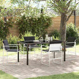 Garden Dining Set Folding 5 pcs White Textilene and steel 3379340