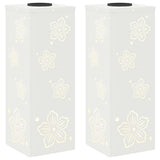 Solar LED Pathway Light 2 pcs White Cold Rolled Steel 879738