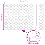 Hexagon Fence Green 0.8 x 50 m Steel 42005419