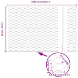Hexagon Fence Green 0.8 x 50 m Steel 42005419