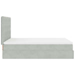 ZNTS Ottoman Bed with Mattresses Light Grey 140x200cm Velvet 3313475