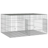 2-Panel Rabbit Cage 110x79x54 cm Galvanised Iron 171568