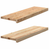 Stair Treads 2 pcs Untreated 80x25x2 cm Solid Wood Oak 3283773
