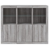 Sideboards with LED Lights 3 pcs Grey Sonoma Engineered Wood 3209105