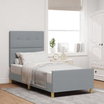 ZNTS Bed Frame Light Grey 100x200 cm Fabric 3344704