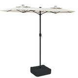 Double-Head Garden Parasol Sand White 316x145 cm 362961