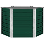 Garden Raised Bed Galvanised Steel 129x129x77 cm Green 44857