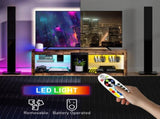 TV Stand Cabinet with LED Lights and Remote Control for TVs up to 65", Entertainment Centre with T3398P377891