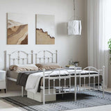 Metal Bed Frame without Mattress with Footboard White 135x190cm 353505