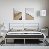 Metal Bed Frame without Mattress with Headboard White 183x213cm 352373