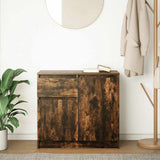 Sideboard with Drawer Smoked Oak 71x35x65 cm Engineered Wood 861602