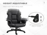 Faux Leather Executive Office Chair, with Contrast Piping - Black/White T3398P343013