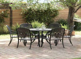Garden Dining Set 7 pcs Black Aluminium 3334689