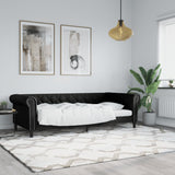 Day Bed without Mattress Black 90x190 cm Single Faux Leather 354235