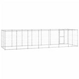 Outdoor Dog Kennel Galvanised Steel with Roof 16.94 m 3082305