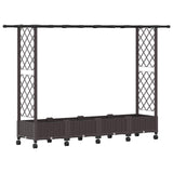 Raised Bed with Trellis and Roof Brown 203 x 40 x 127 cm PP 3423156