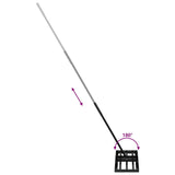 Garden Leveling Rake Black 75 x 25 x 200 cm Powder-Coated Steel 42011363
