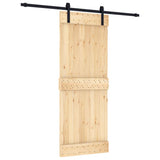 Sliding Door with Hardware Set 80x210 cm Solid Wood Pine 3202987