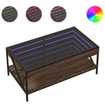 ZNTS Coffee Table with Infinity LED Brown Oak 90x50x38 cm 847711