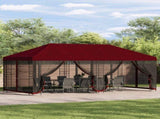 6 x 3 m Burgundy Polyester and Steel 190 3375992
