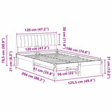 Bed frame White and light grey 120 x 190 cm Solid pine wood 878698