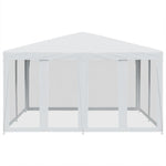 Party Tent with 8 Mesh Sidewalls White 4x4 m HDPE 4010061