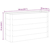 Garden Raised Bed WPC 150x50x91 cm Grey 43608