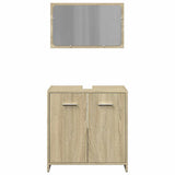 2 Piece Bathroom Furniture Set Sonoma Oak Engineered Wood 849605