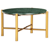 Coffee Table Green 60x60x35 cm Real Stone with Marble Texture 286450